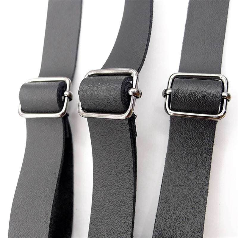Adjustable PU Leather Suspenders for Men – 3-Hook Tactical Braces - All you need