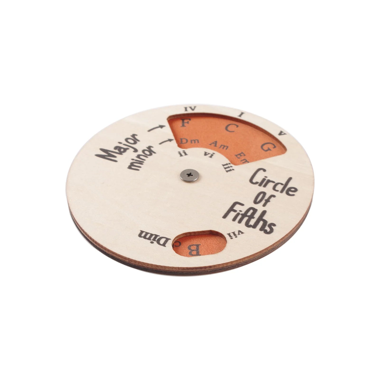 Wooden Circle of Fifths Music Wheel – Music Theory Guide & Transposition Tool – Diameter 12cm - All you need