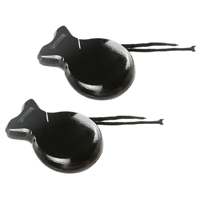 Pair of Traditional Wooden Spanish Castanets – Handheld Percussion for Flamenco Dance & Orff Music Education - All you need