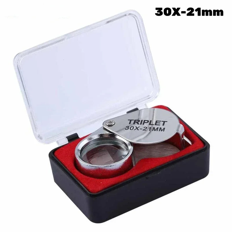 30X Triplet Magnifying Glass – Metal Folding Loupe for Jewelry, Diamonds & Precision Inspection - All you need