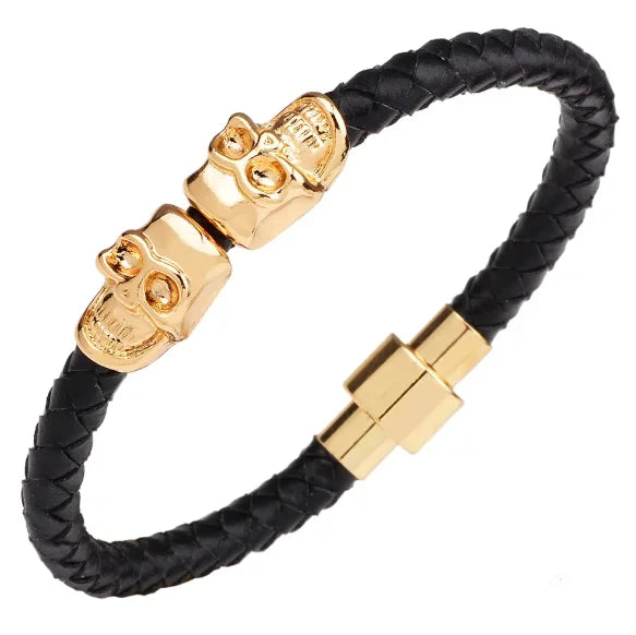 Multilayer Braided Leather Bracelet with Stainless Steel Star of David – Magnetic Clasp - All you need