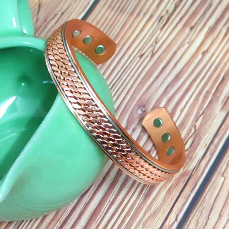 š§² Pure Copper Magnetic Therapy Bracelet ā Adjustable Unisex Cuff - All you need