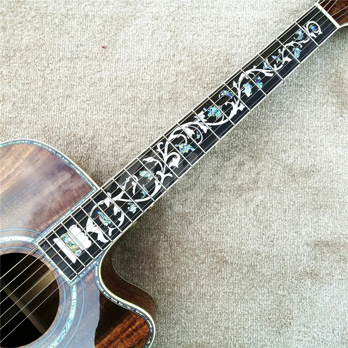 Custom 41-Inch All-Koa Acoustic Guitar – Ebony Fingerboard, Abalone Tree of Life Inlay - All you need