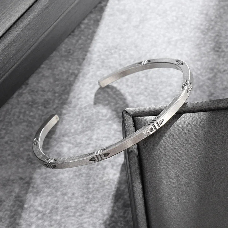 Adjustable Metal Cuff Bracelet with Feather and Tang Grass Motif – Unisex Design - All you need