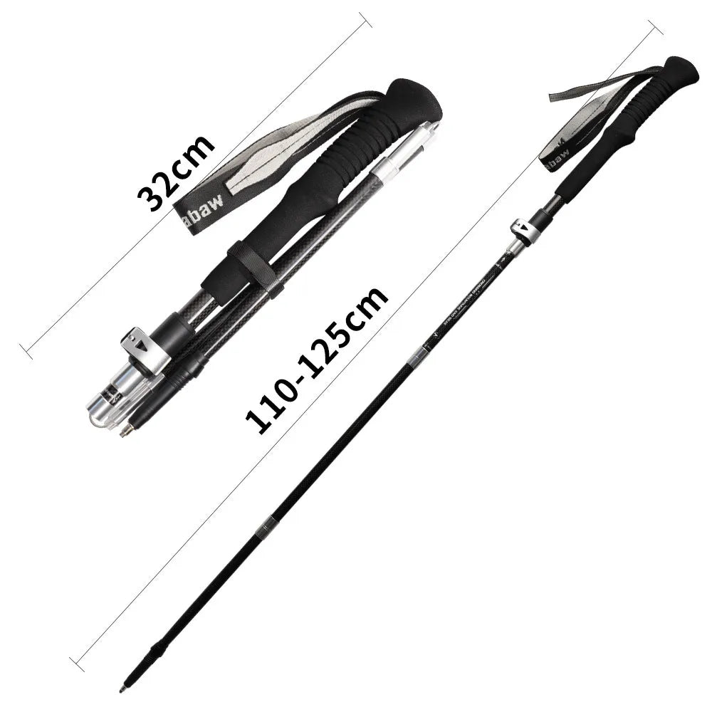 Outdoor Trekking Pole — 3K Carbon Fiber, 5‑Section Folding Design - All you need