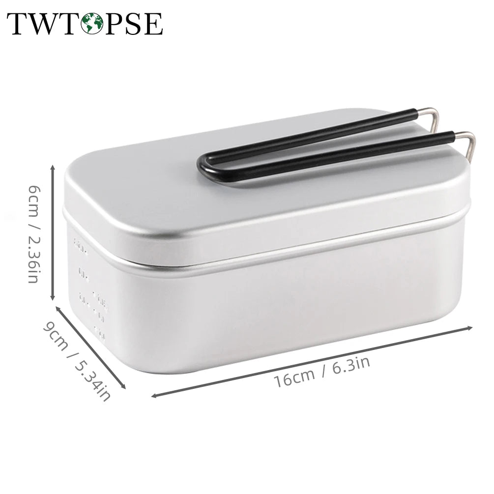 TWTOPSE Compact Camping Mess Tin Set – Multifunctional Aluminum Cookware with Folding Stove, - All you need