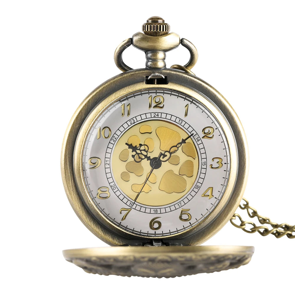 Retro Octopus Pattern Quartz Pocket Watch – Arabic Numerals Dial with Necklace Chain - All you need