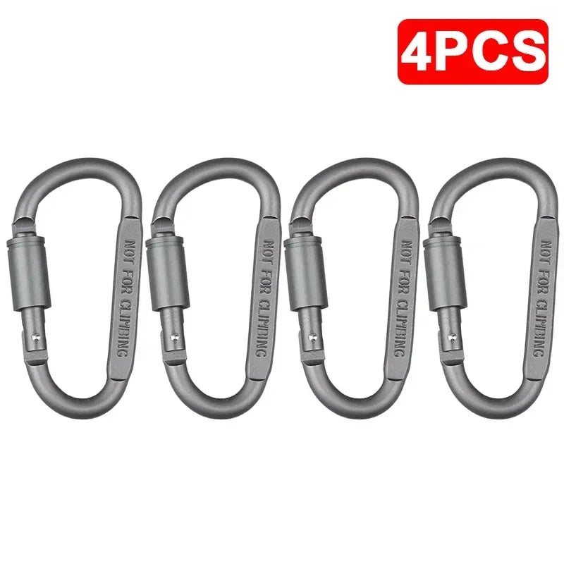 Title: Aluminum Alloy Carabiner Set – Tactical Clip Hooks for Keys, Outdoor Gear & EDC - All you need