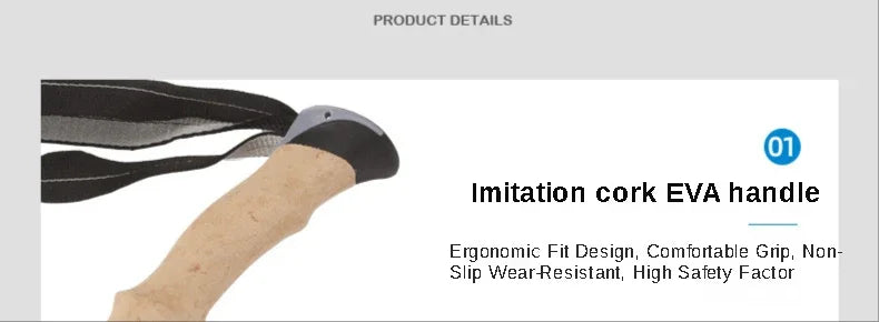 2PCS Telescopic Trekking Poles – Ultralight Adjustable Walking Sticks with Quick Lock and EVA Grip - All you need