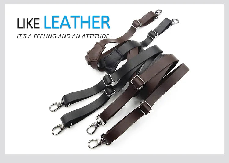 Adjustable PU Leather Suspenders for Men – 3-Hook Tactical Braces - All you need