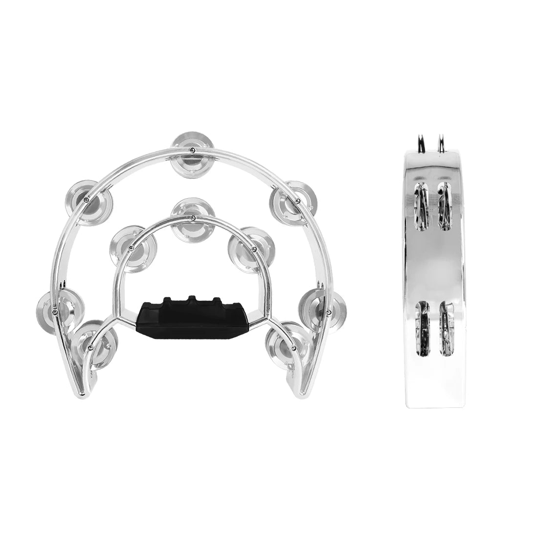 Double-Layer Hand Ring Tambourine – ABS Body with Finger-Shaped Grip & Stainless Steel Jingles (Gold/Silver) - All you need