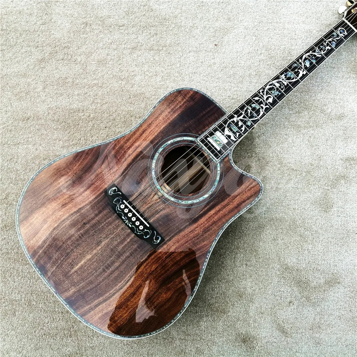 Custom 41-Inch All-Koa Acoustic Guitar – Ebony Fingerboard, Abalone Tree of Life Inlay - All you need