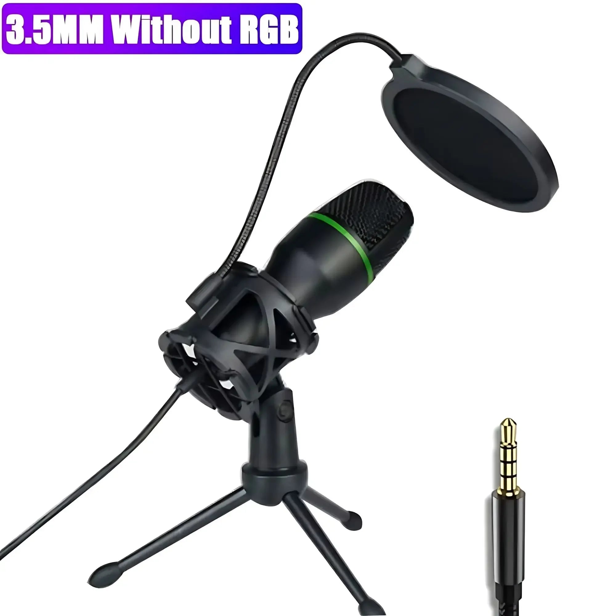 Professional Condenser Microphone Kit, RGB Lighting & Tripod Stand, PUSB & 3.5mm Condenser Microphone Kit – RGB Lighting, Noise Reduction, Tabletop Stand | For Recording, Streaming & Online Communicationerfect for Streaming, YouTube, Podcasts & Recording - All you need