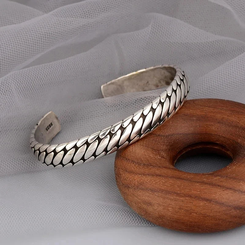 Adjustable Metal Cuff Bracelet with Feather and Tang Grass Motif – Unisex Design - All you need