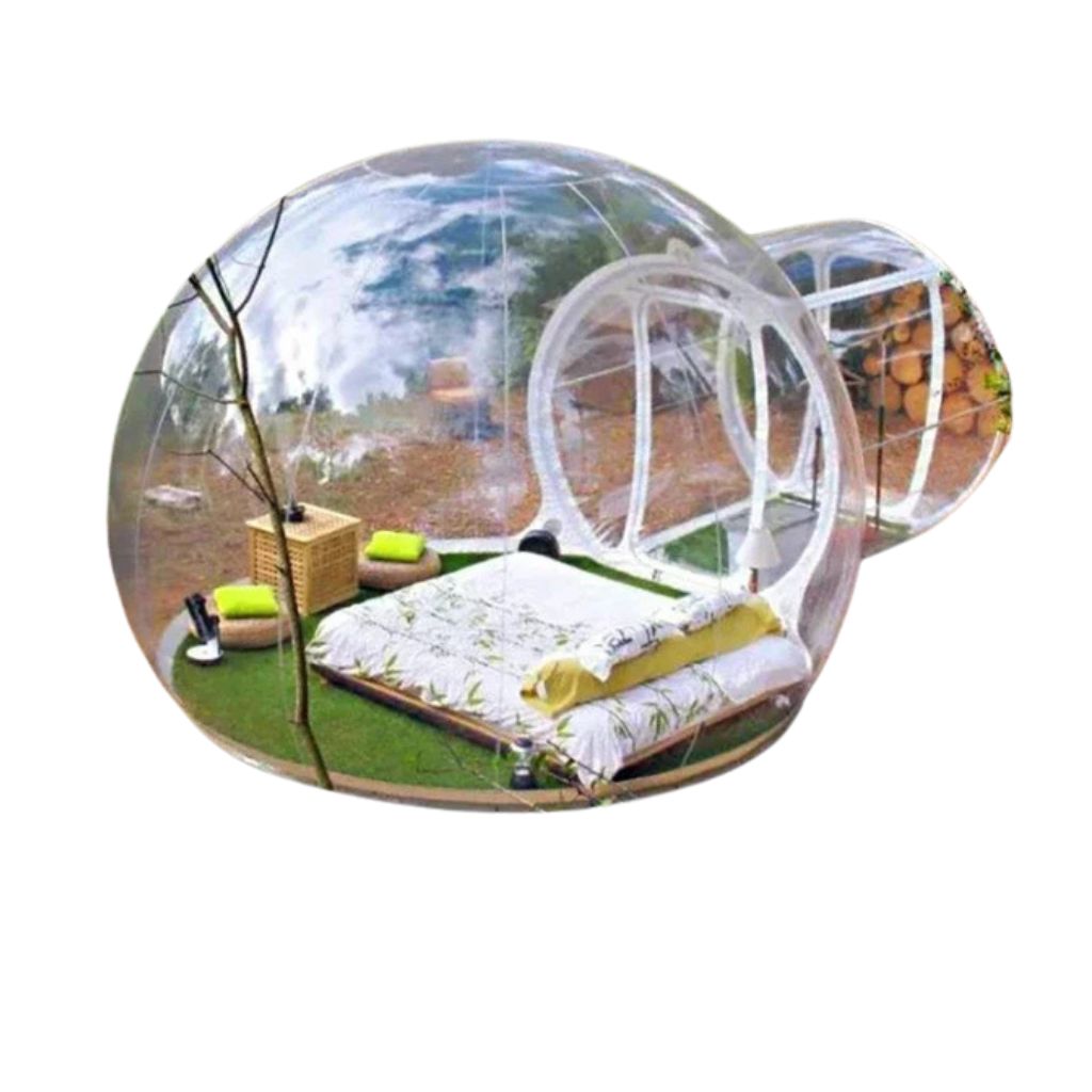 Outdoor Inflatable Transparent Bubble Tent – Dual-Room Structure for 3–4 - All you need