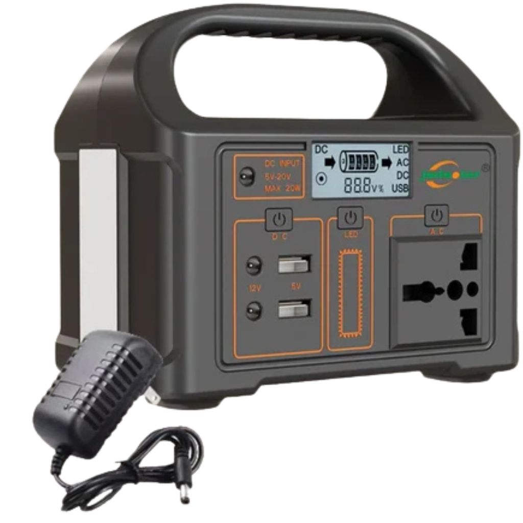 JSD Solar 100W Portable Power Station – Dual-Voltage Generator with LED & USB/DC Outputs - All you need