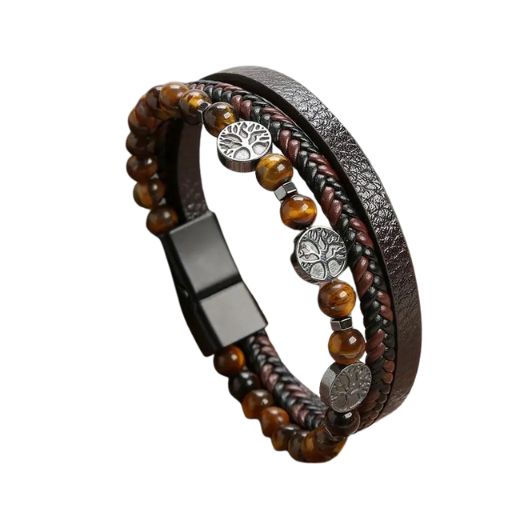 🌳 Tree of Life Multi-Layer Leather Bracelet – Stainless Steel Clasp - All you need