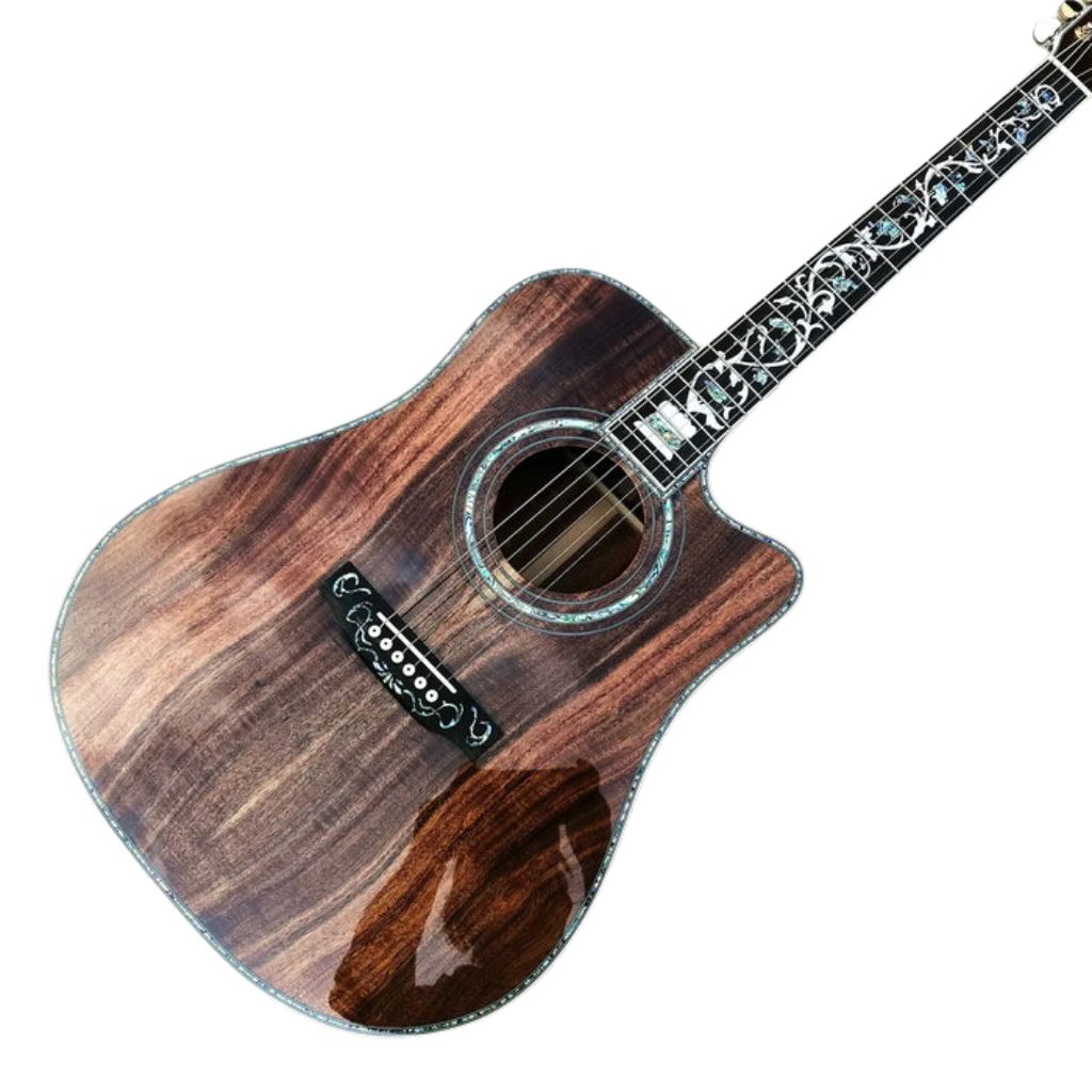 Custom 41-Inch All-Koa Acoustic Guitar – Ebony Fingerboard, Abalone Tree of Life Inlay - All you need