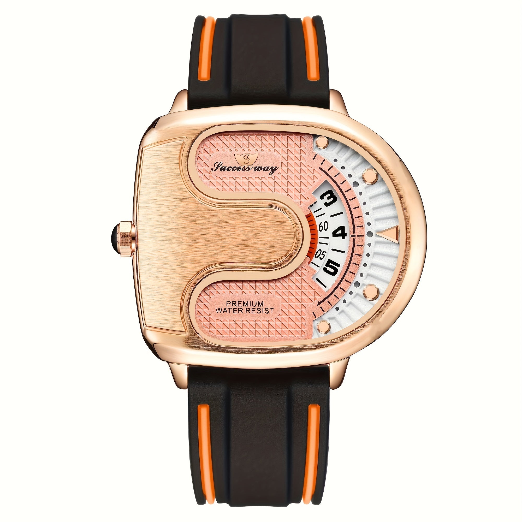 ⌚ Luxurious Men's Quartz Watch – Stainless Steel Case with Silicone Strap - All you need