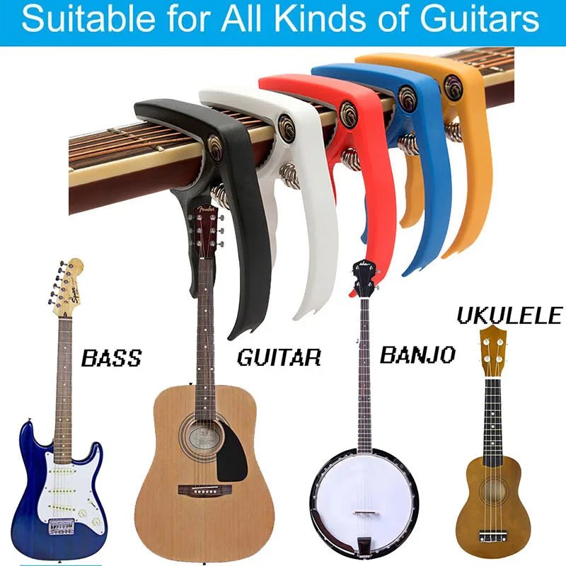 Universal Quick-Change Guitar Capo – Lightweight Ergonomic Clamp - All you need