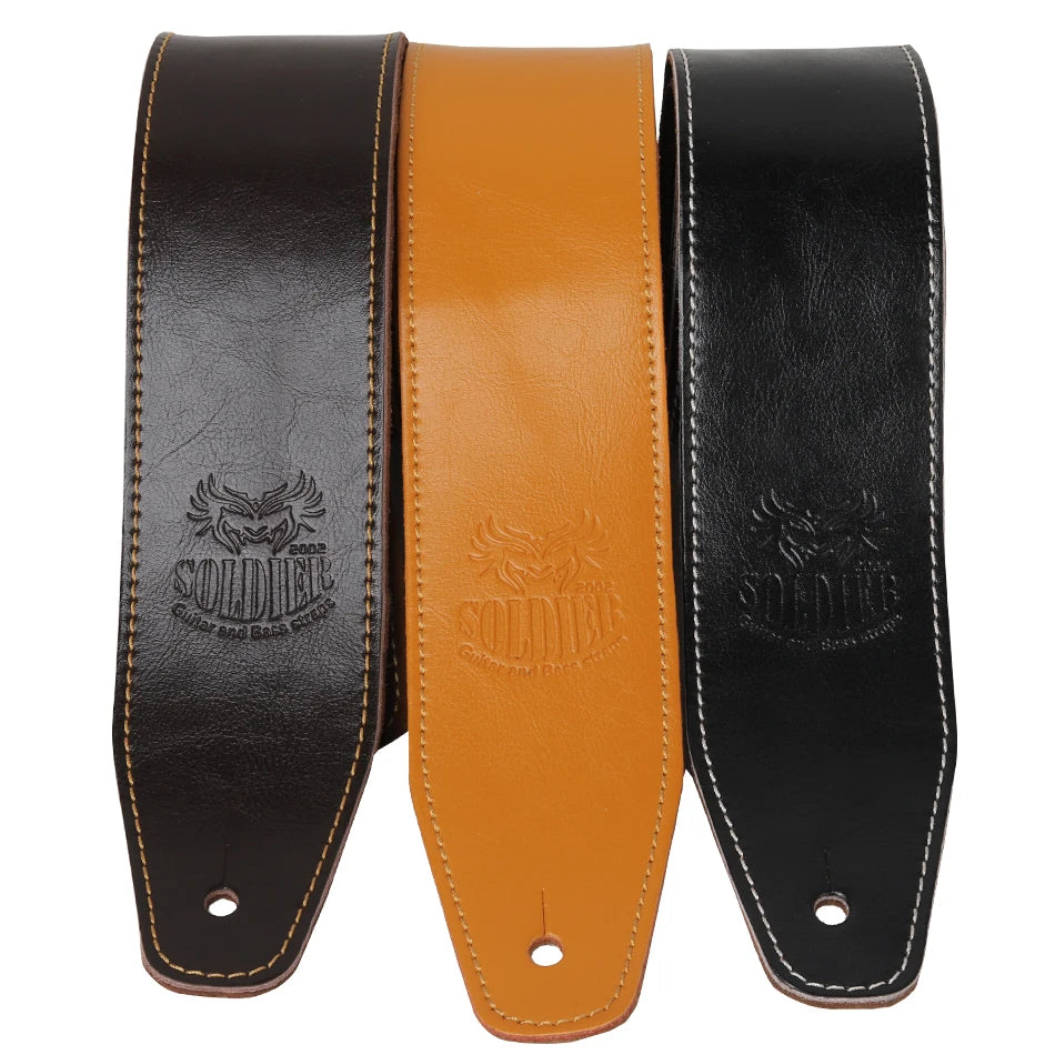 Soldier STP-GL-014 Genuine Cowhide Leather Guitar Strap – Adjustable for Acoustic, Electric, and Bass Guitars - All you need