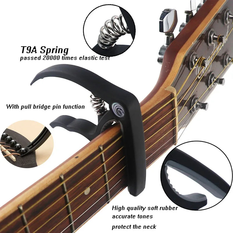 Universal Quick-Change Guitar Capo – Lightweight Ergonomic Clamp - All you need