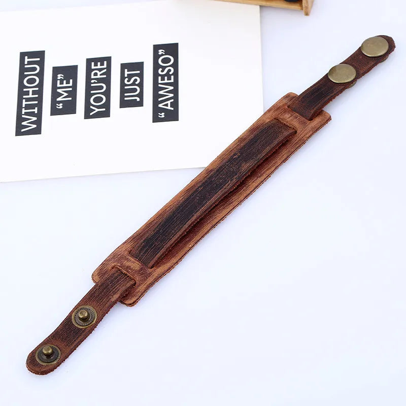 🧵 LETAPI Vintage Braided Genuine Leather Cuff Bracelet – Unisex Design 🧑‍🤝‍🧑 - All you need