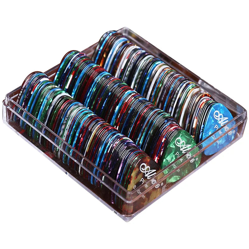 Alice Celluloid Guitar Picks – 100-Piece Assorted Thickness Set (0.46–1.5mm) - All you need