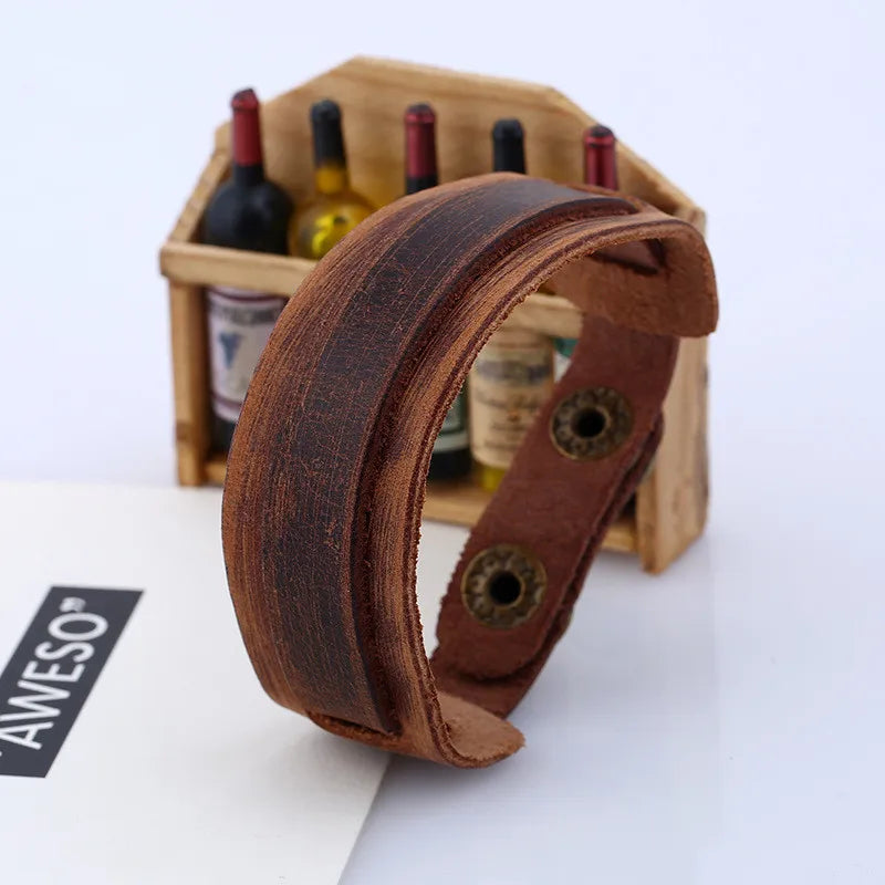 🧵 LETAPI Vintage Braided Genuine Leather Cuff Bracelet – Unisex Design 🧑‍🤝‍🧑 - All you need
