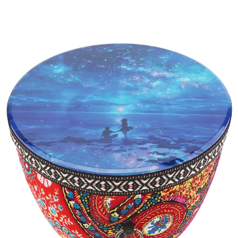 תוף ג'מבה אפריקאי מקצועי – כלי הקשה עבודת יד מעץ לתרגול קצב והבעה מוזיקלית (4", 6", 8.5")