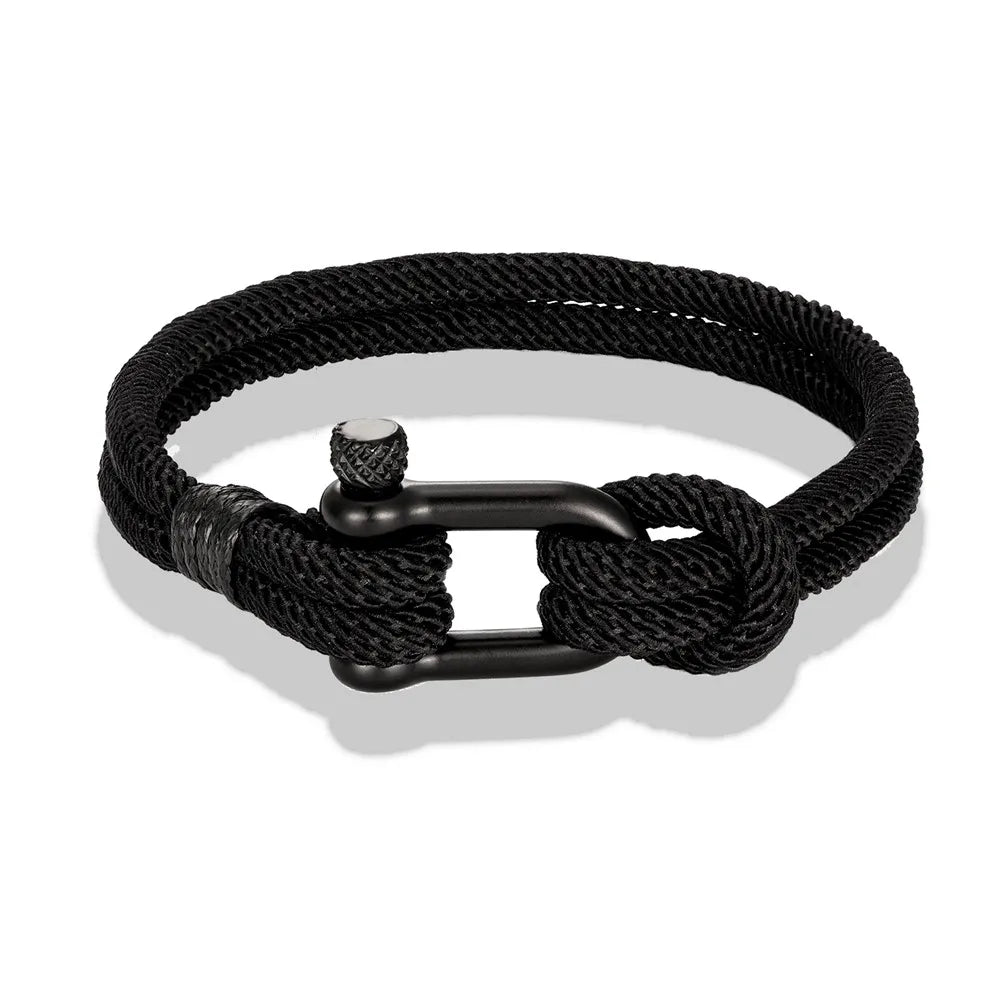 Survival Paracord Bracelet — U‑Shaped 316L Stainless Steel Buckle - All you need