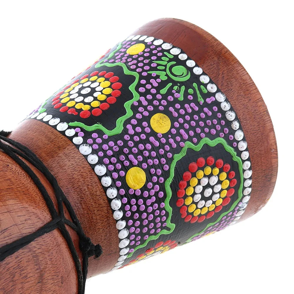 תוף ג'מבה אפריקאי מקצועי – כלי הקשה עבודת יד מעץ לתרגול קצב והבעה מוזיקלית (4", 6", 8.5")