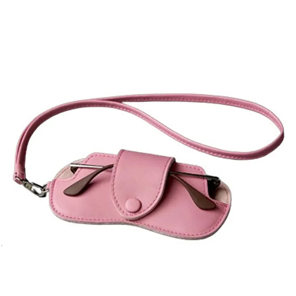 PU Leather Eyewear Storage Pouch with Neck Strap – Geometric Pattern, Foldable & Durable - All you need