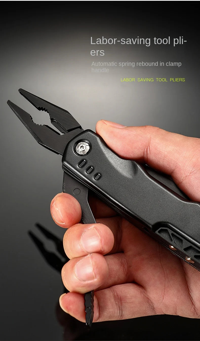 Survival Folding Multi-Tool – Stainless Steel 12-in-1 Pocket Pliers Knife for Field and Emergency Use - All you need