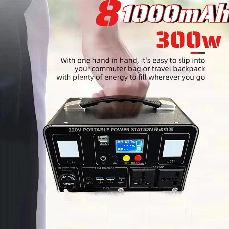 🔋 81000mAh 300W Portable Power Station – Emergency Charging & Camping Backup Kit - All you need