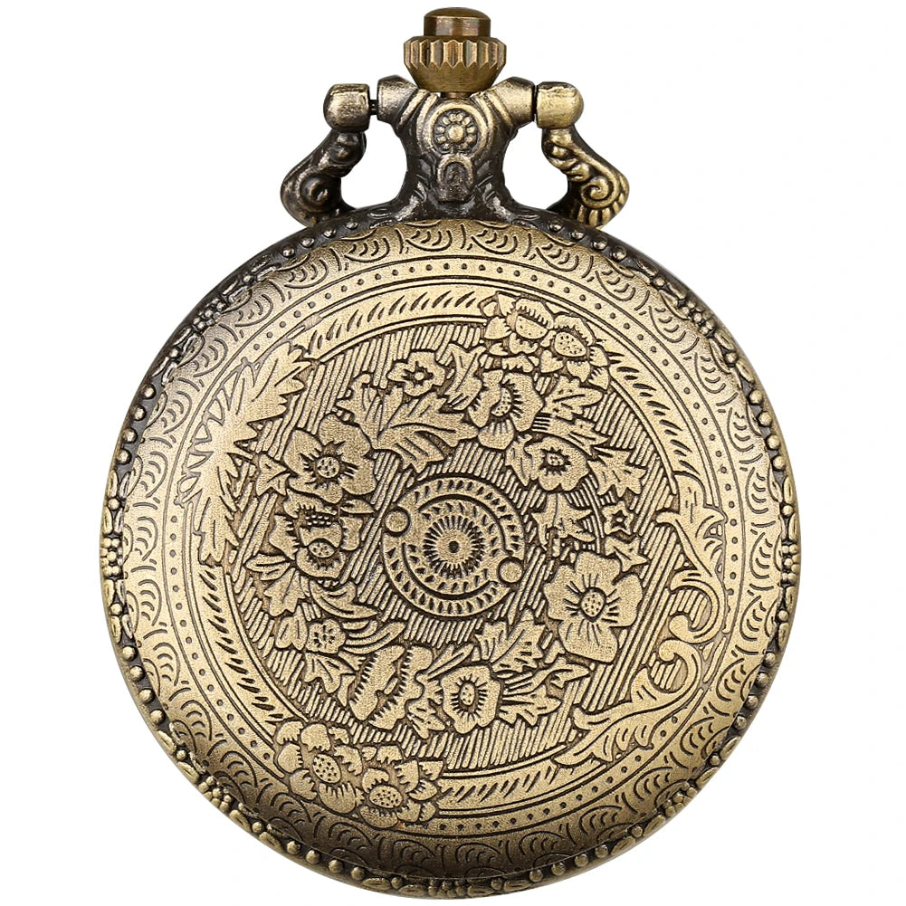 Retro Octopus Pattern Quartz Pocket Watch – Arabic Numerals Dial with Necklace Chain - All you need