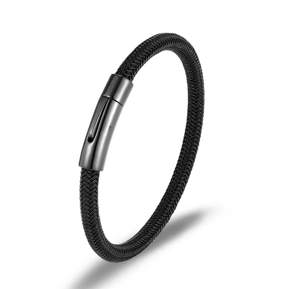 מבלי לציין בסוגריים את השפה 🧵 MKENDN Steel Wire Rope Bracelet - All you need