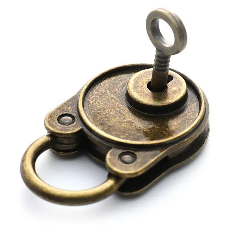 Antique-Style Mini Padlock with Key – Bronze-Plated Metal for Notebook, Suitcase, or Decorative Use - All you need