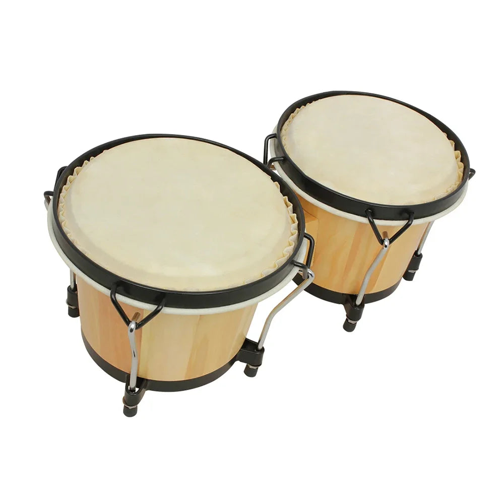 SLADE Solid Wood Double Bongo Drum – Goatskin Heads, Portable Percussion Instrument for Jazz & Afro-Cuban Rhythms - All you need
