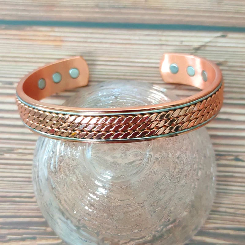 🧲 Pure Copper Magnetic Therapy Bracelet – Adjustable Unisex Cuff - All you need