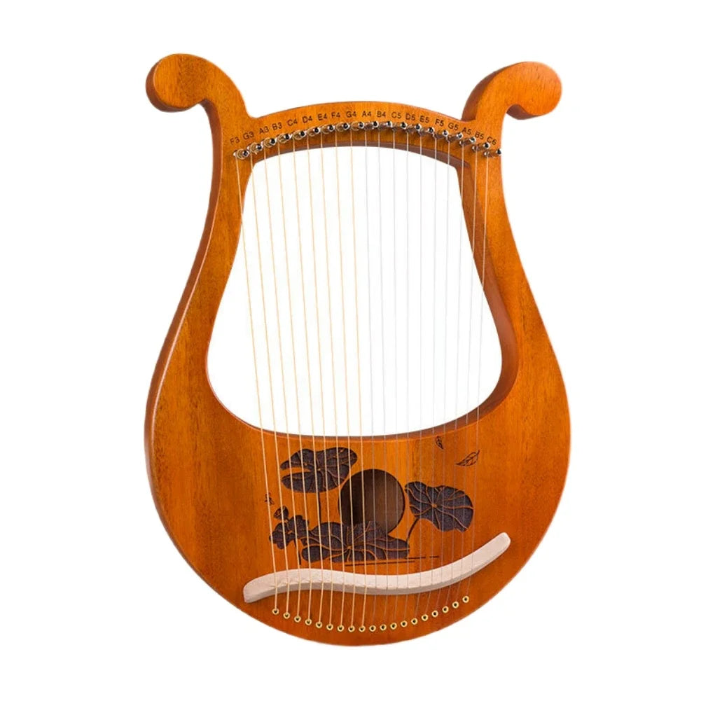 19-String Lyre Harp – Lightweight Mahogany Instrument with Metal Strings for Melodic Playing - All you need
