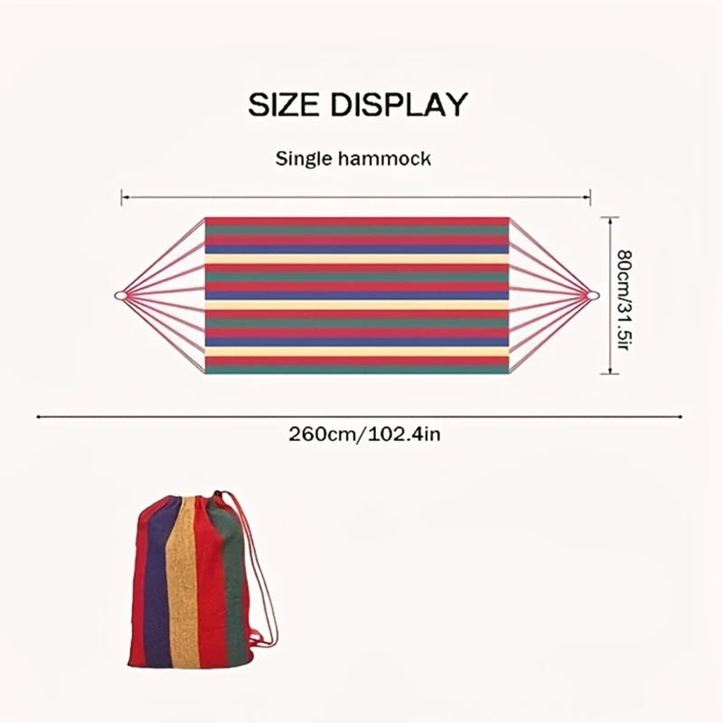 Single-Person Thick Canvas Hammock – Durable, Foldable, and Portable for Outdoor Use - All you need