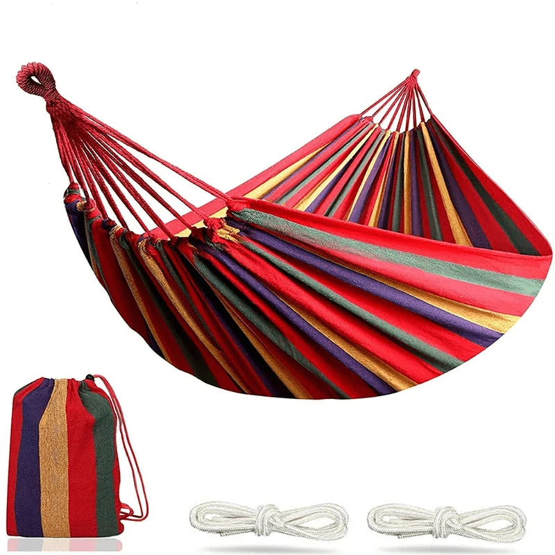 Single-Person Thick Canvas Hammock – Durable, Foldable, and Portable for Outdoor Use - All you need