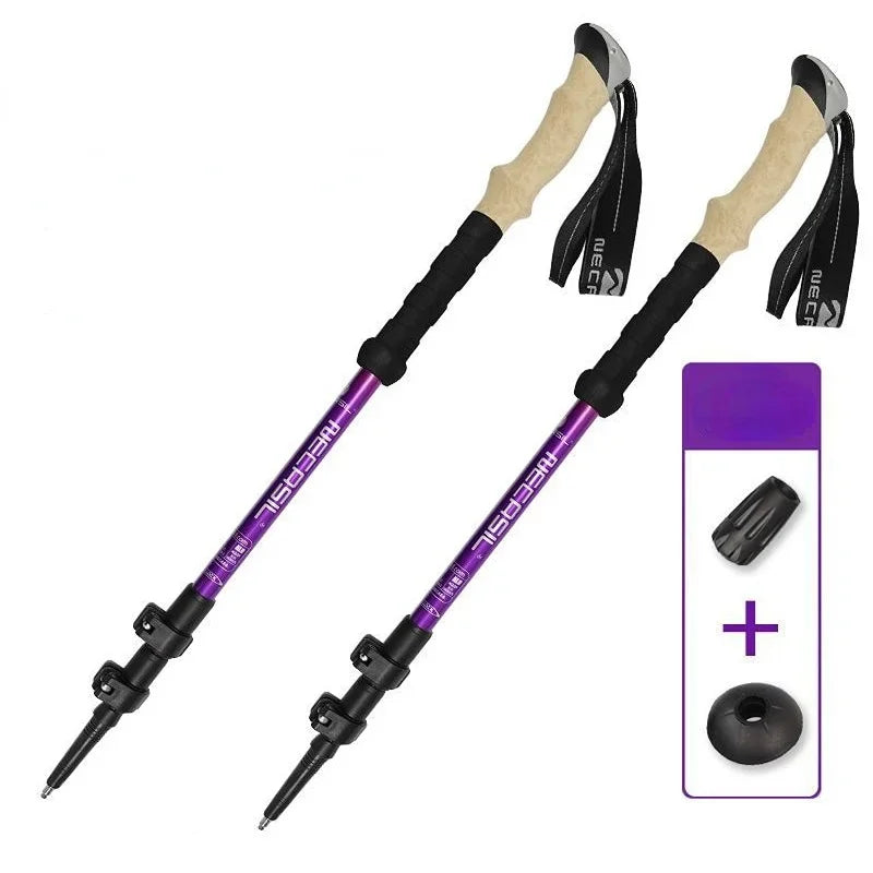 2PCS Telescopic Trekking Poles – Ultralight Adjustable Walking Sticks with Quick Lock and EVA Grip - All you need