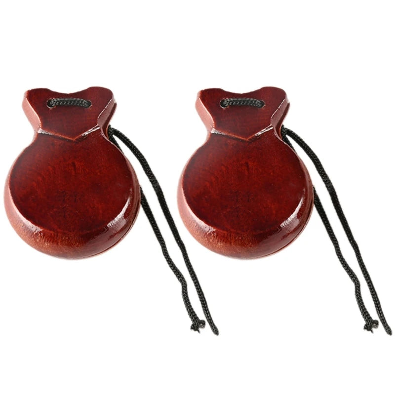 Pair of Traditional Wooden Spanish Castanets – Handheld Percussion for Flamenco Dance & Orff Music Education - All you need