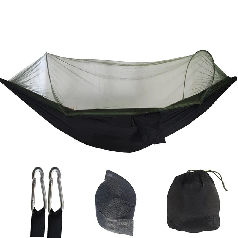 Camping Hammock with Built-In Mosquito Net – Lightweight, Durable, and Suitable for Outdoor Sleeping (1–2 Persons) - All you need