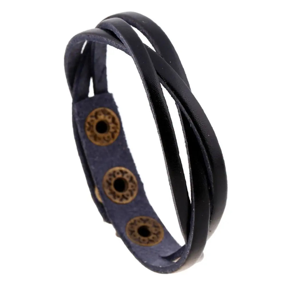 🧵 Vintage Woven PU Leather Bracelet – Adjustable Unisex Wrist Strap - All you need