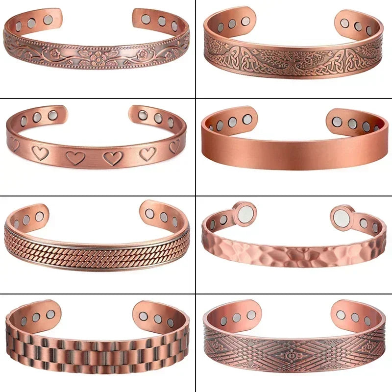 🧲 Pure Copper Magnetic Therapy Bracelet – Adjustable Unisex Cuff - All you need