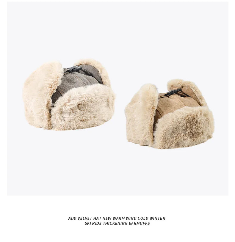 Thick Winter Ushanka Bomber Hat – Unisex Fur Earflap Cap for Cold Weather & Snow Sports - All you need