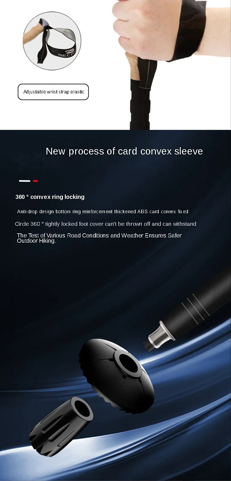 2PCS Telescopic Trekking Poles – Ultralight Adjustable Walking Sticks with Quick Lock and EVA Grip - All you need